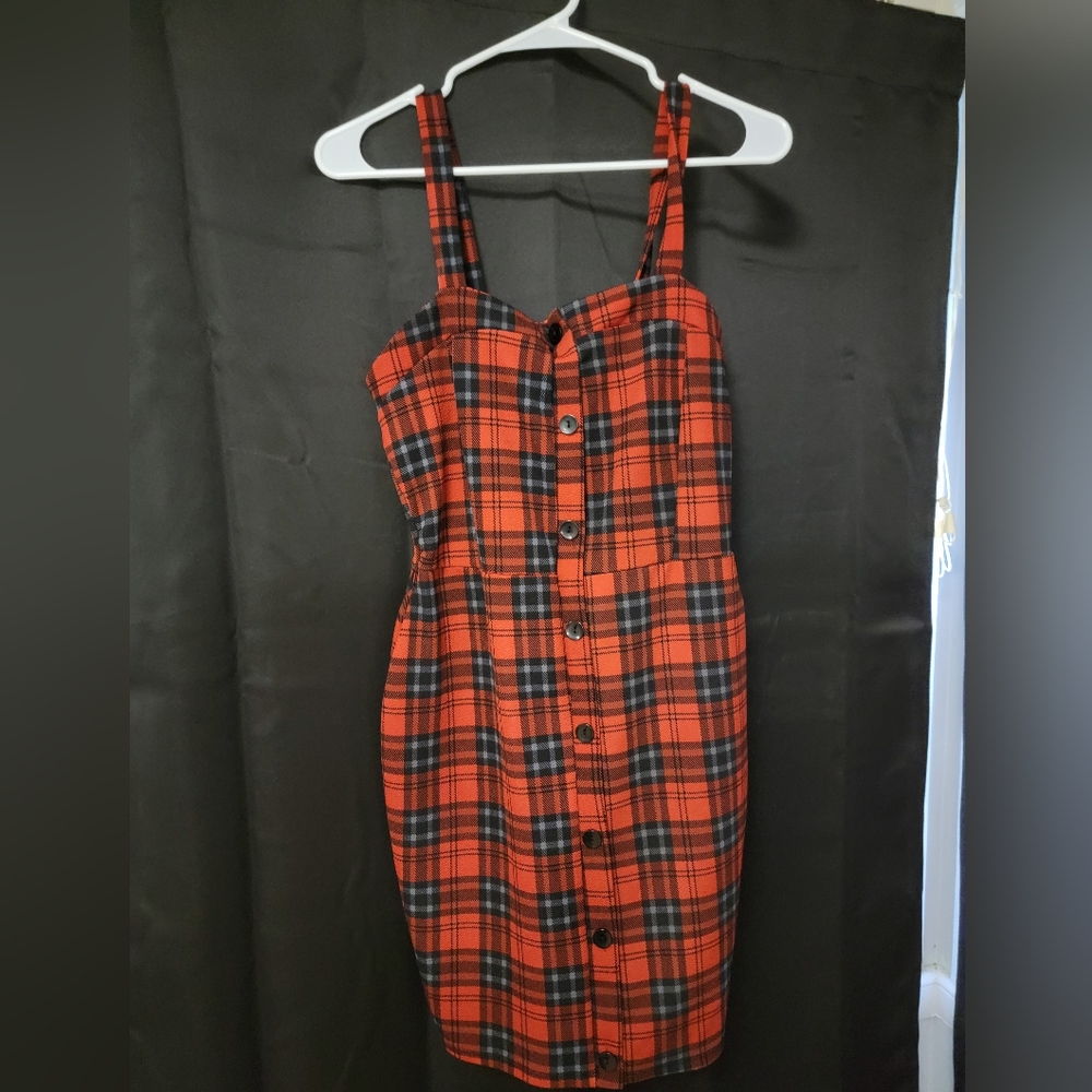 Charlotte Russe. Red checkered mini dress. Size L
